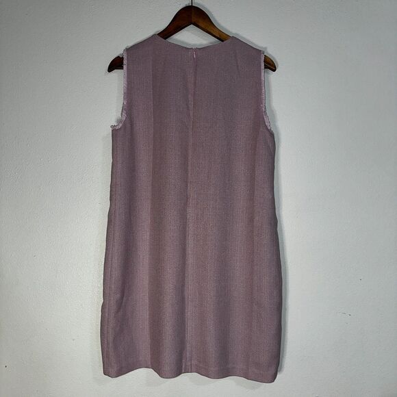 Moon River Women's Mini Dress Light Pink with Frayed Edges Button Details size L - Picture 2 of 8
